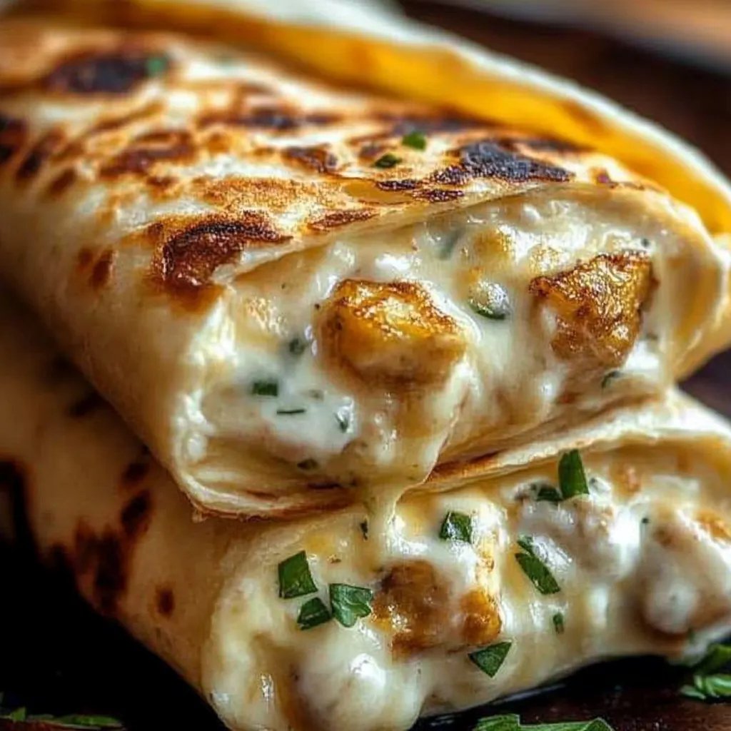 Schnelle Käse-Knoblauch-Hähnchen-Wraps