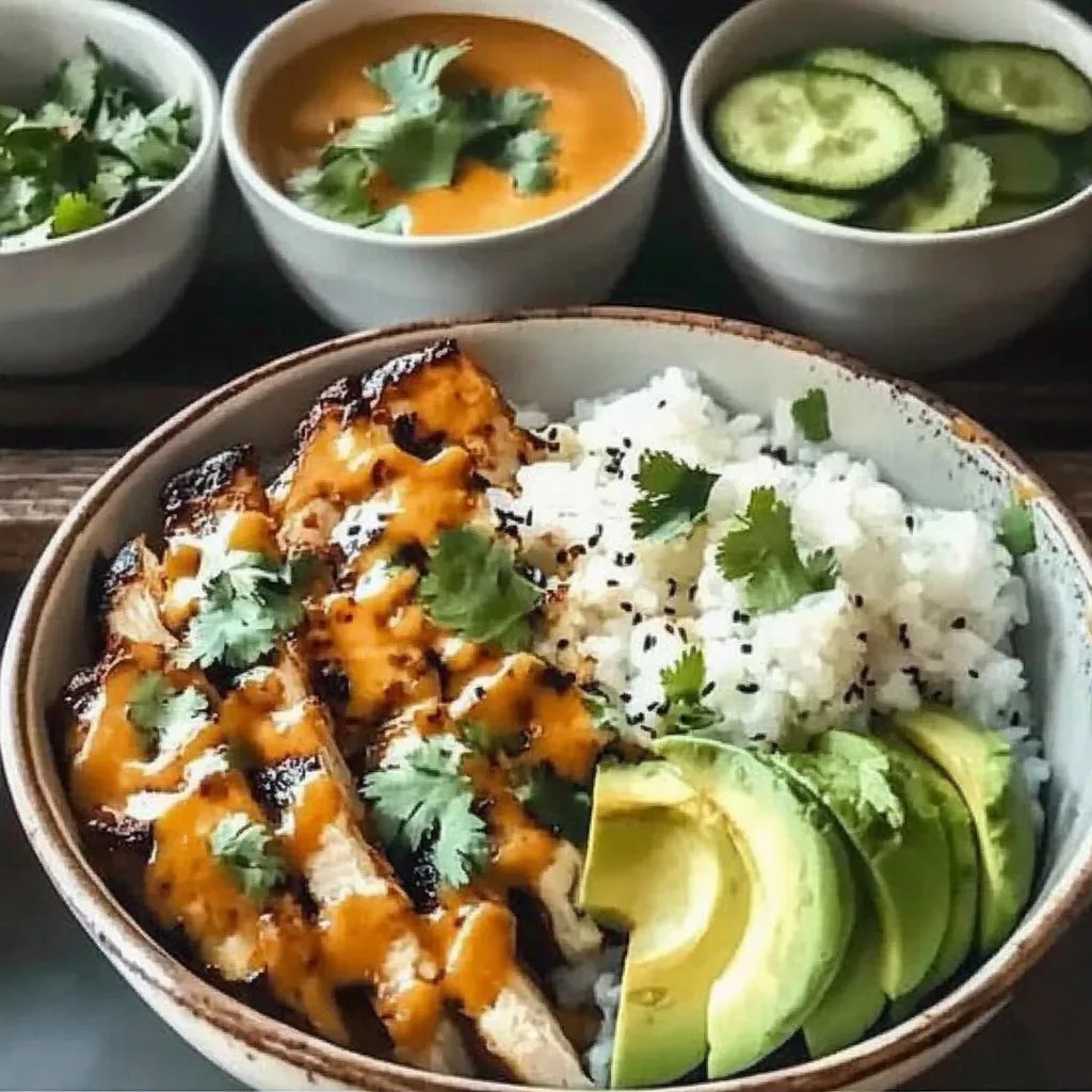 Scharfe Honig-Ingwer-Hühnchen-Bowls