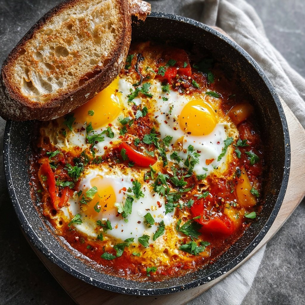 Shakshuka mit Tomaten und Paprika