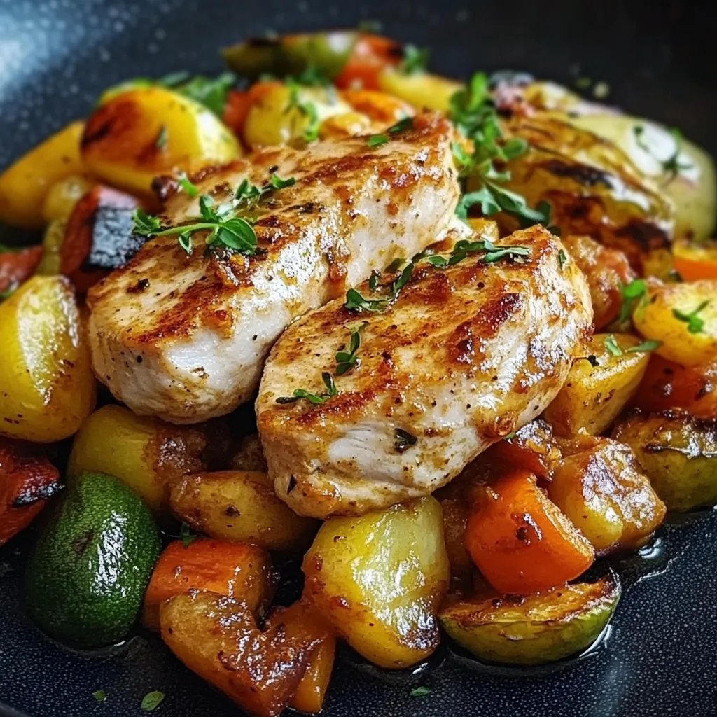 Köstliches Low-Carb-Hähnchen-Pfannengericht mit Gemüse