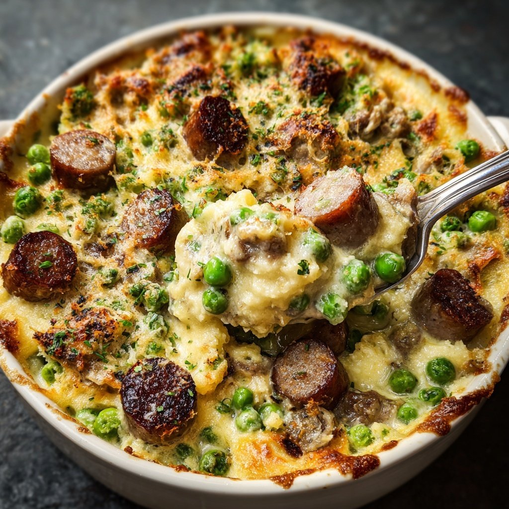 ERBSENEINTOPF mit Würstchen - einfaches Rezept