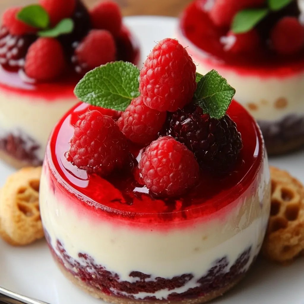Schokokuss-Dessert mit Himbeeren