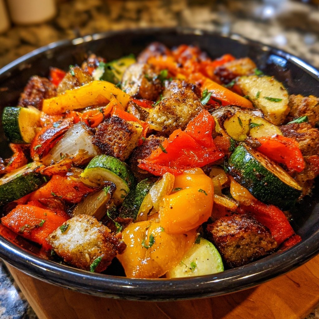 Kalorienarme Gemüsepfanne Vegan