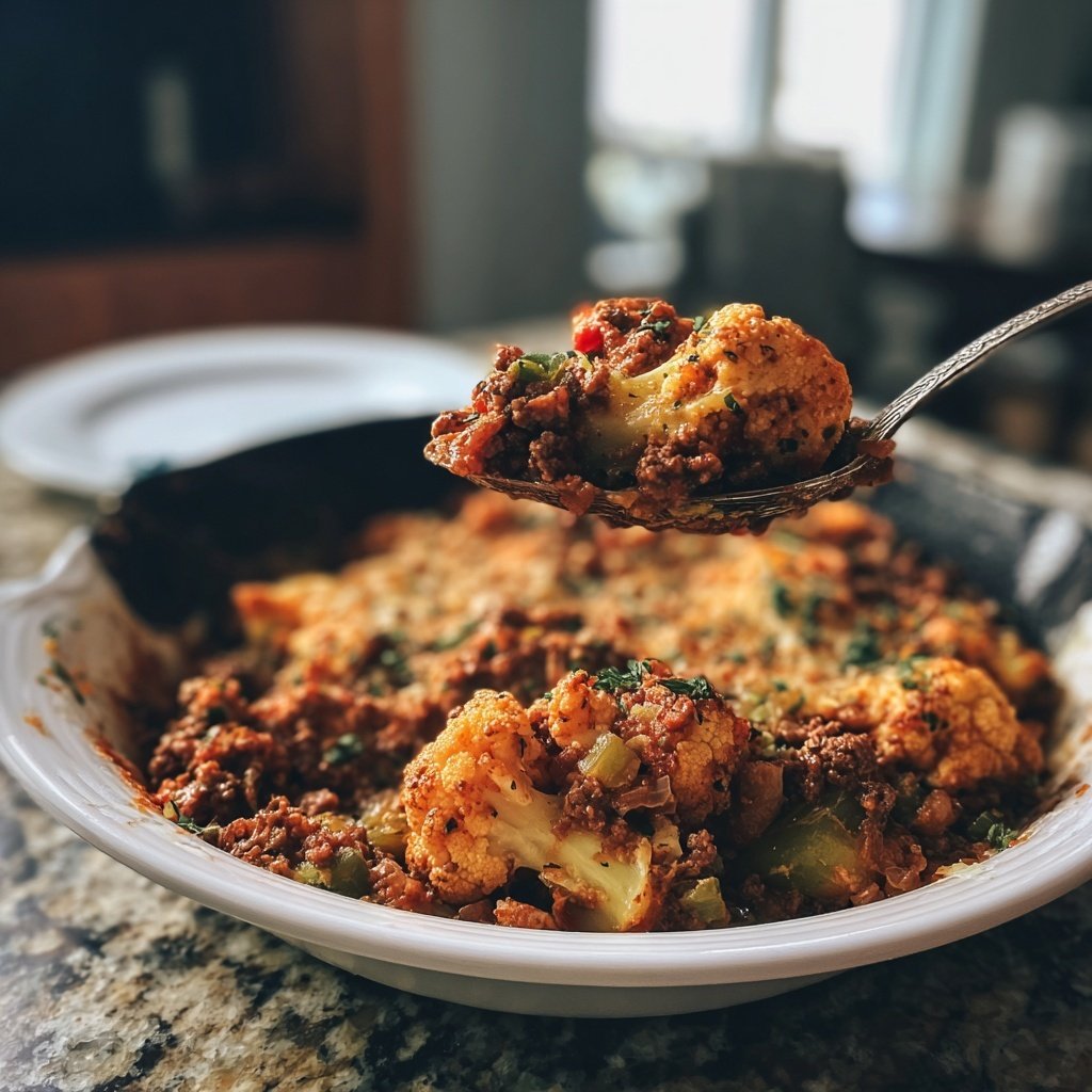 Blumenkohl Hack Pfanne Low Carb