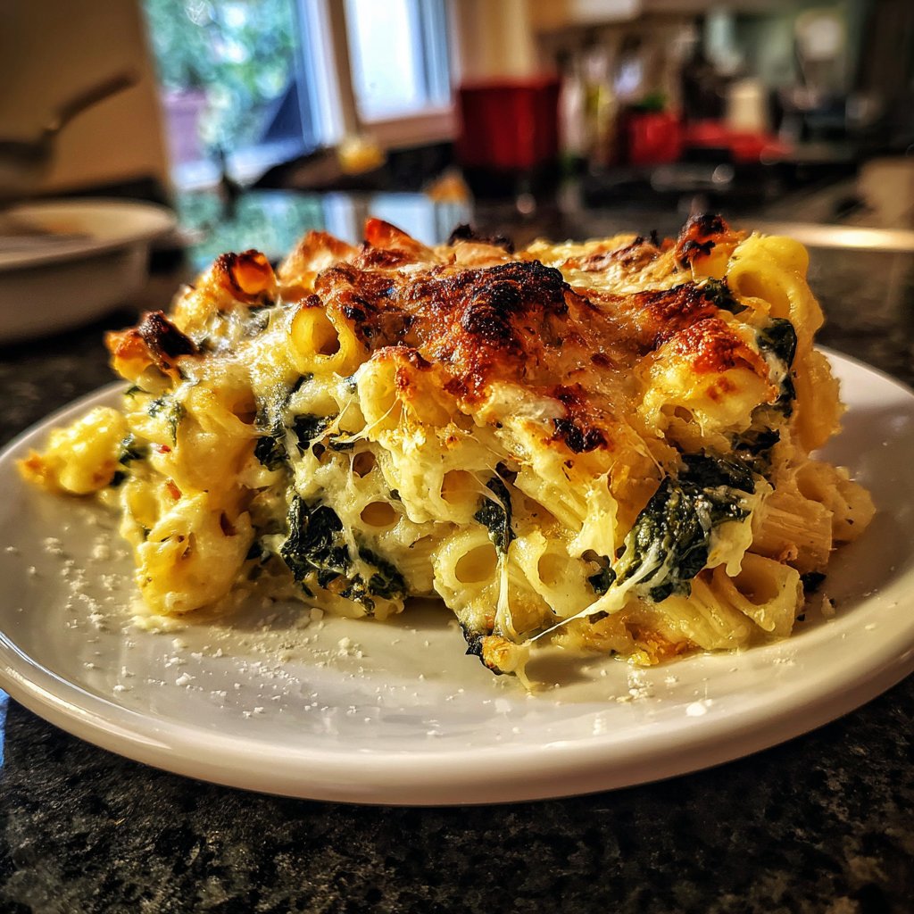 Nudelauflauf mit Spinat