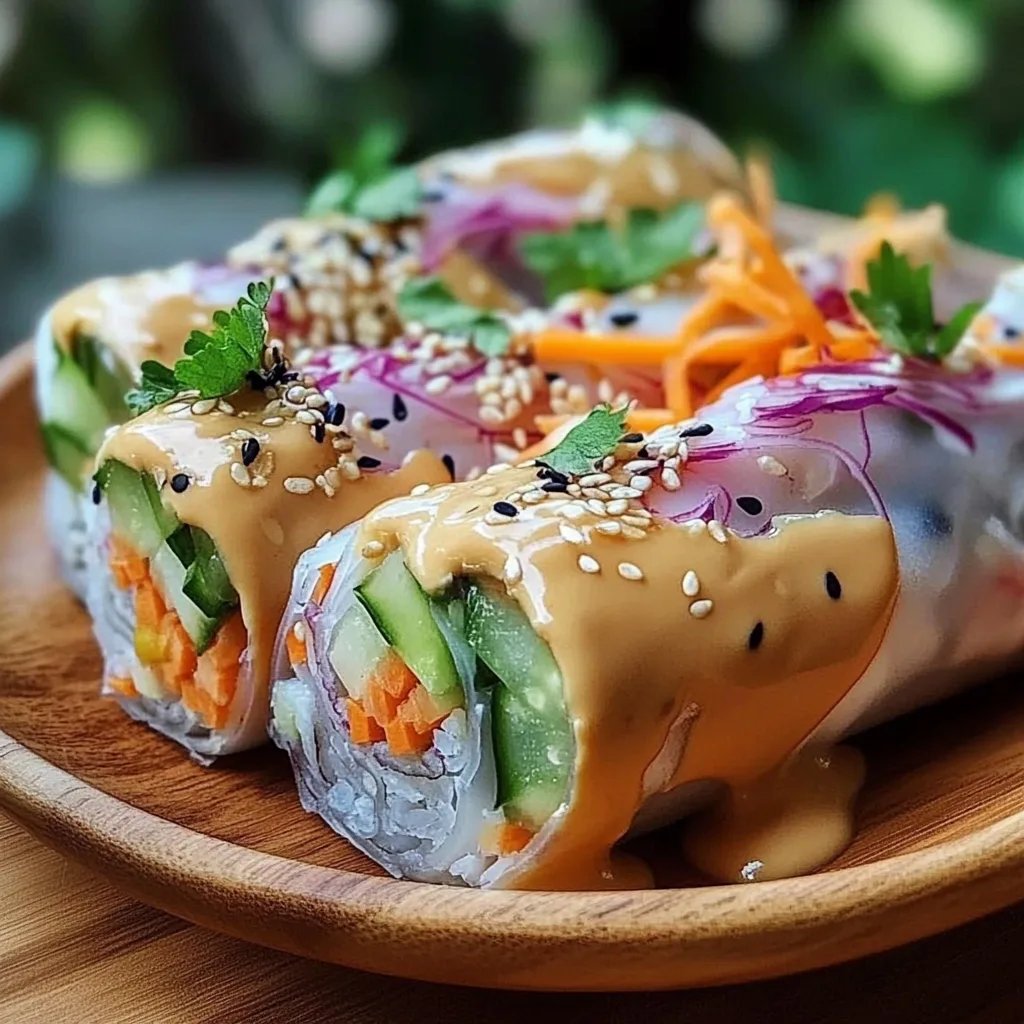 Leckere Sommerrollen mit Erdnussdip