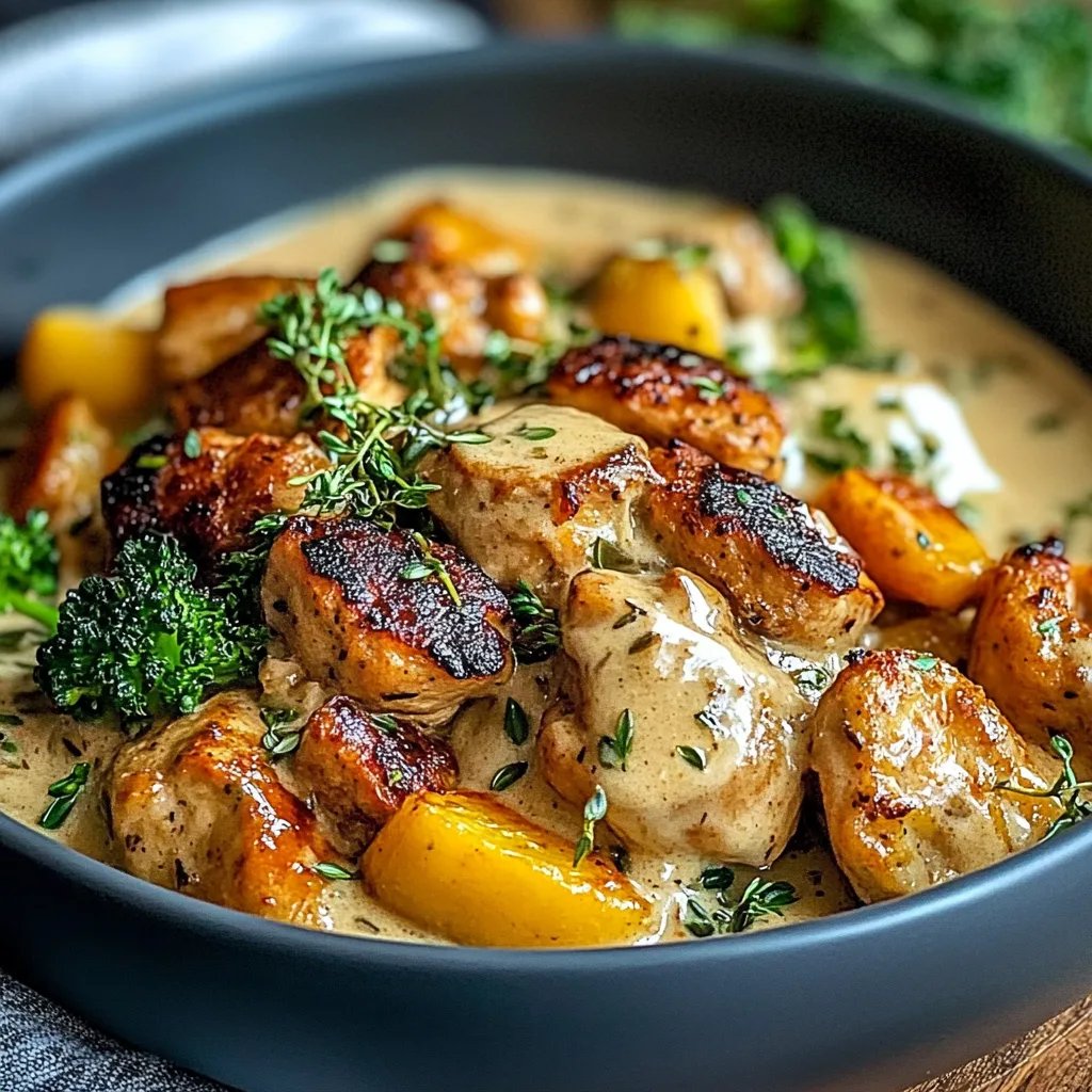 Hähnchen & Brokkoli in Sahnesauce